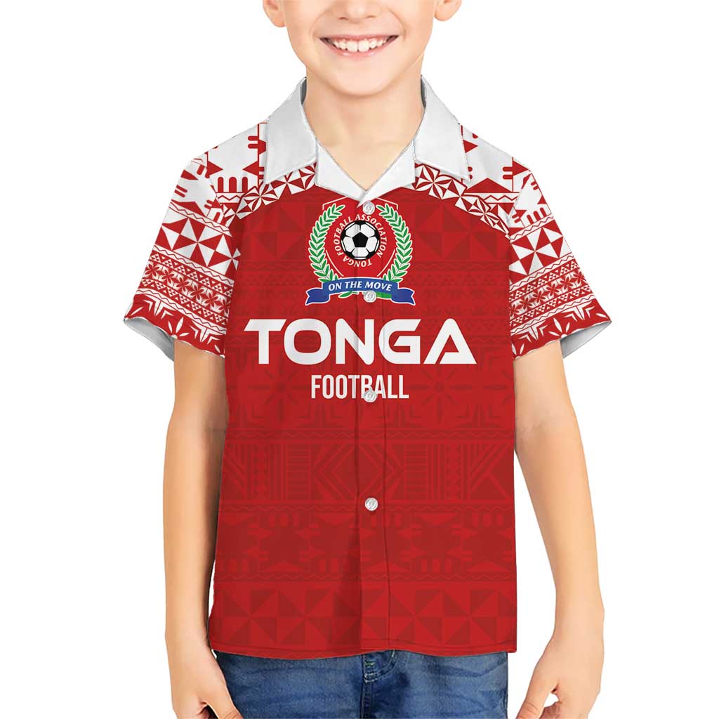 Custom Tonga Football Ngatu Tribal Tattoo Kid Hawaiian Shirt