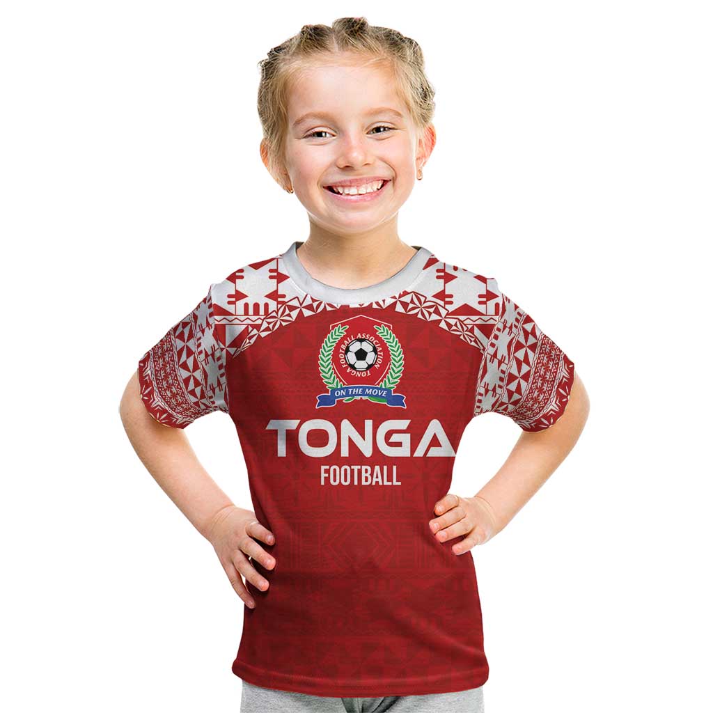 Custom Tonga Football Ngatu Tribal Tattoo Kid T Shirt