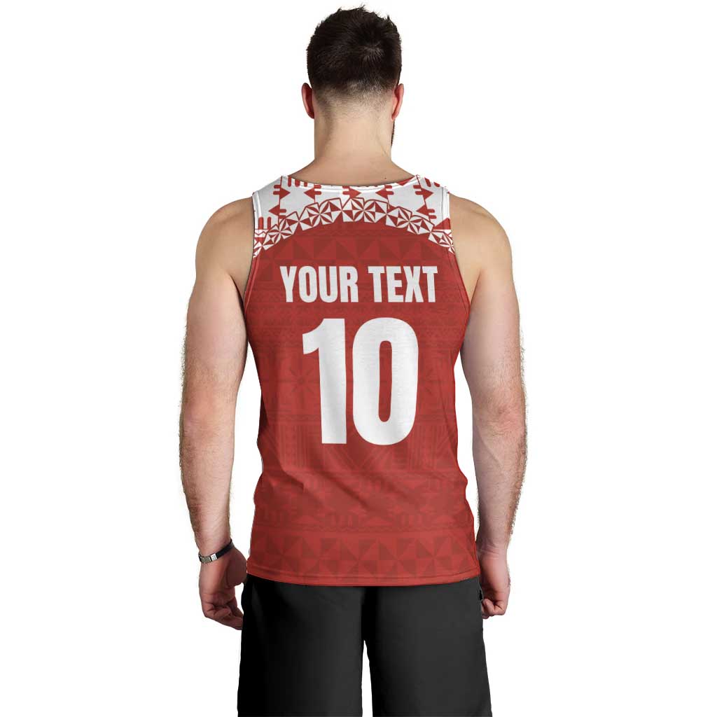 Custom Tonga Football Ngatu Tribal Tattoo Men Tank Top LT03 - Polynesian Pride