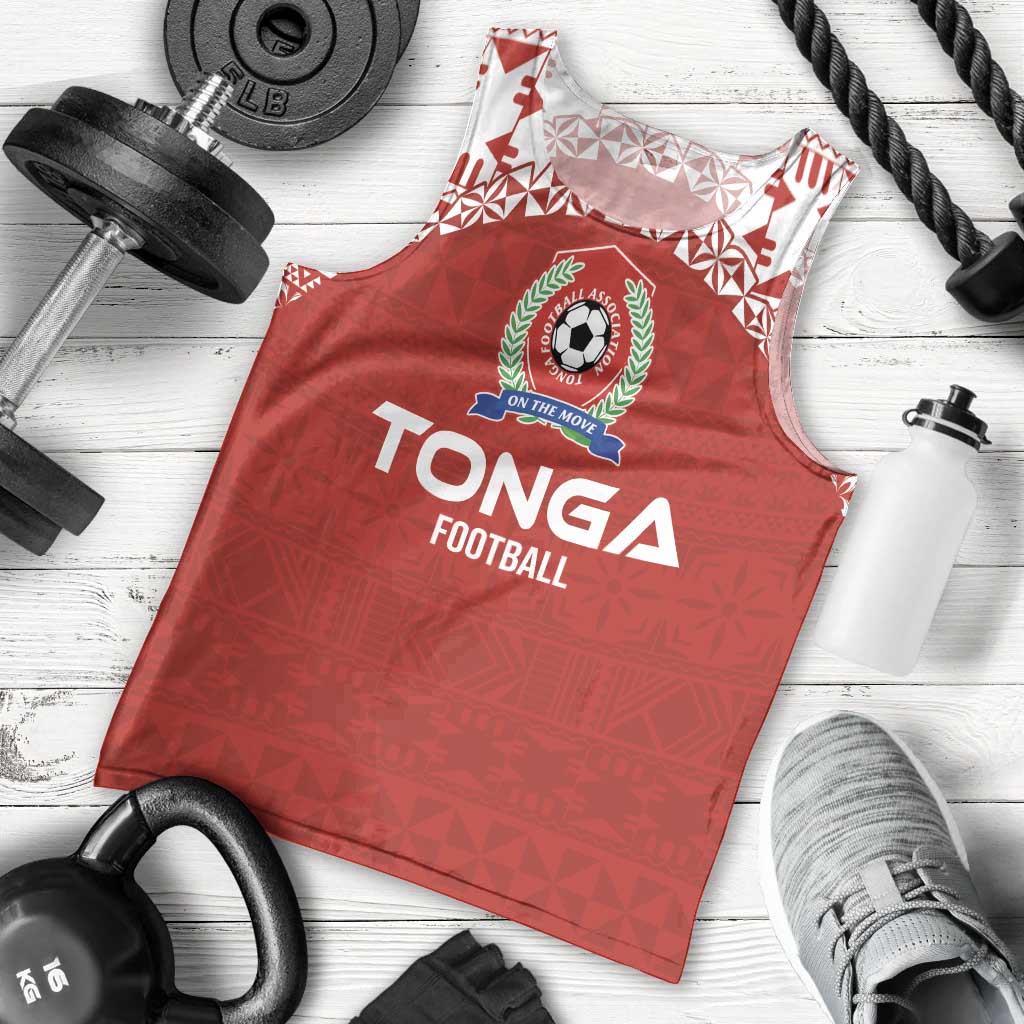 Custom Tonga Football Ngatu Tribal Tattoo Men Tank Top LT03 - Polynesian Pride