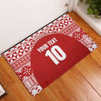 Custom Tonga Football Ngatu Tribal Tattoo Rubber Doormat LT03 - Polynesian Pride