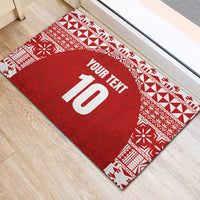 Custom Tonga Football Ngatu Tribal Tattoo Rubber Doormat LT03 - Polynesian Pride