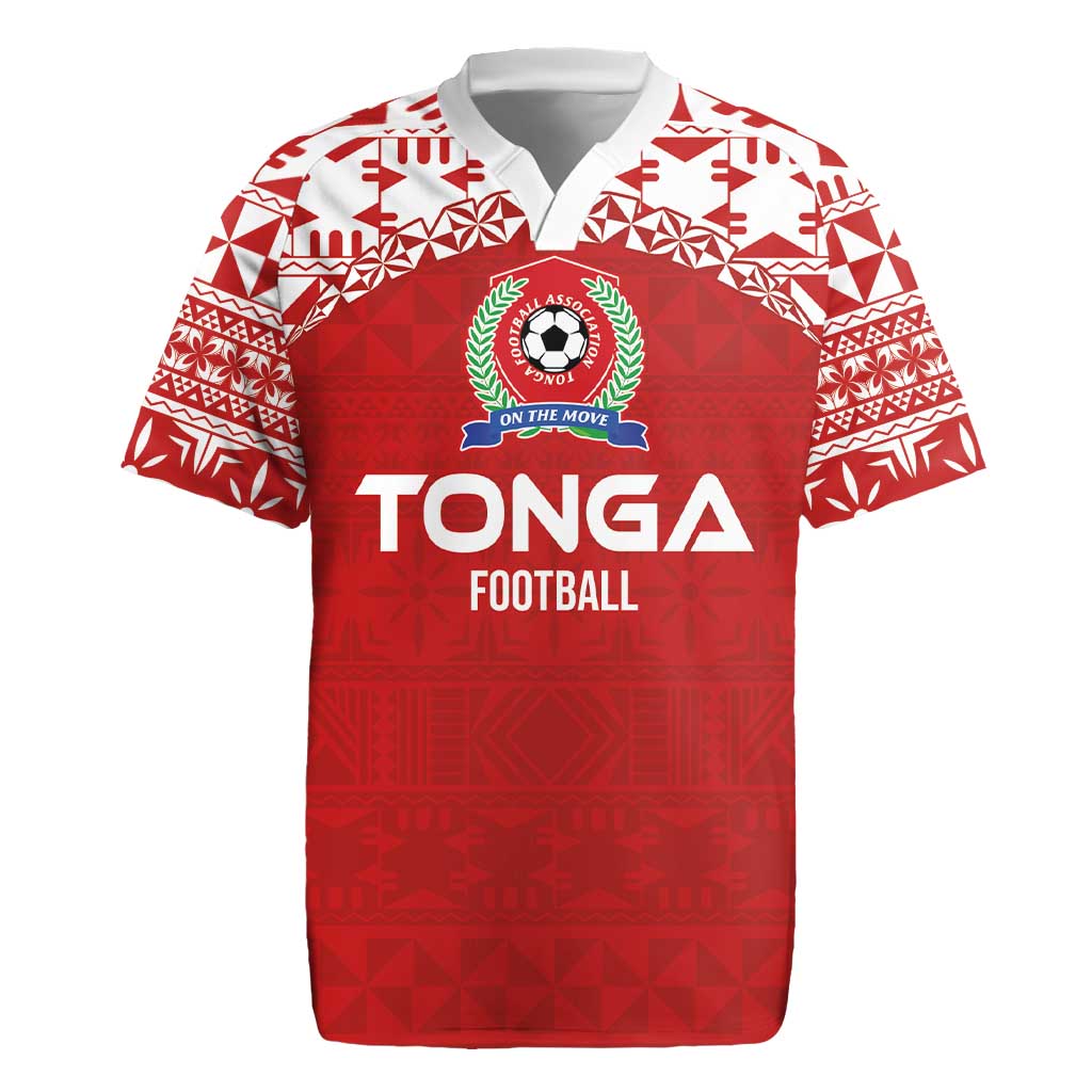 Custom Tonga Football Ngatu Tribal Tattoo Rugby Jersey LT03 Red - Polynesian Pride