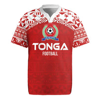 Custom Tonga Football Ngatu Tribal Tattoo Rugby Jersey LT03 Red - Polynesian Pride