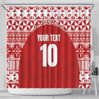 Custom Tonga Football Ngatu Tribal Tattoo Shower Curtain