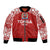 Custom Tonga Football Ngatu Tribal Tattoo Sleeve Zip Bomber Jacket