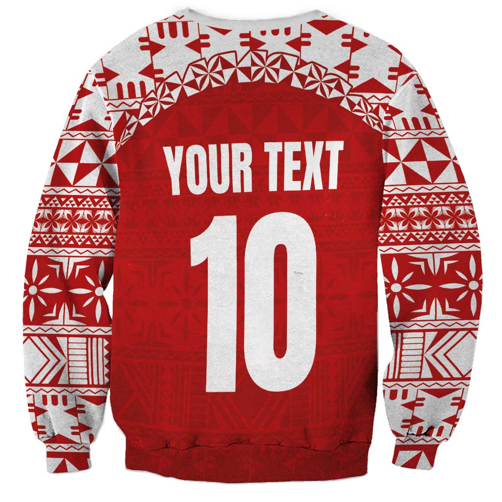 Custom Tonga Football Ngatu Tribal Tattoo Sweatshirt LT03 - Polynesian Pride