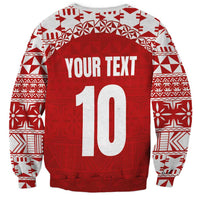 Custom Tonga Football Ngatu Tribal Tattoo Sweatshirt LT03 - Polynesian Pride
