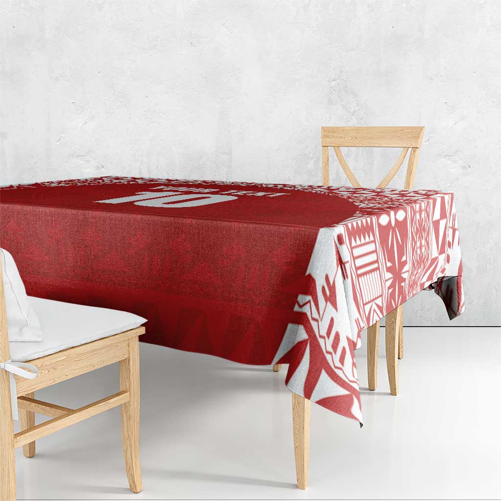 Custom Tonga Football Ngatu Tribal Tattoo Tablecloth LT03 - Polynesian Pride