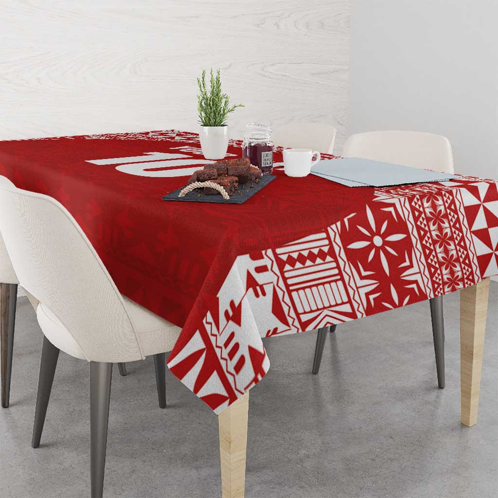 Custom Tonga Football Ngatu Tribal Tattoo Tablecloth LT03 - Polynesian Pride