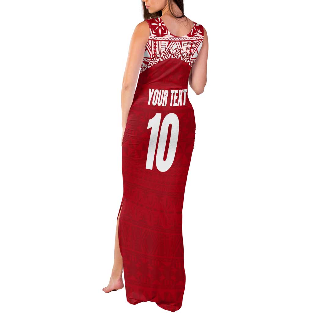 Custom Tonga Football Ngatu Tribal Tattoo Tank Maxi Dress LT03 - Polynesian Pride