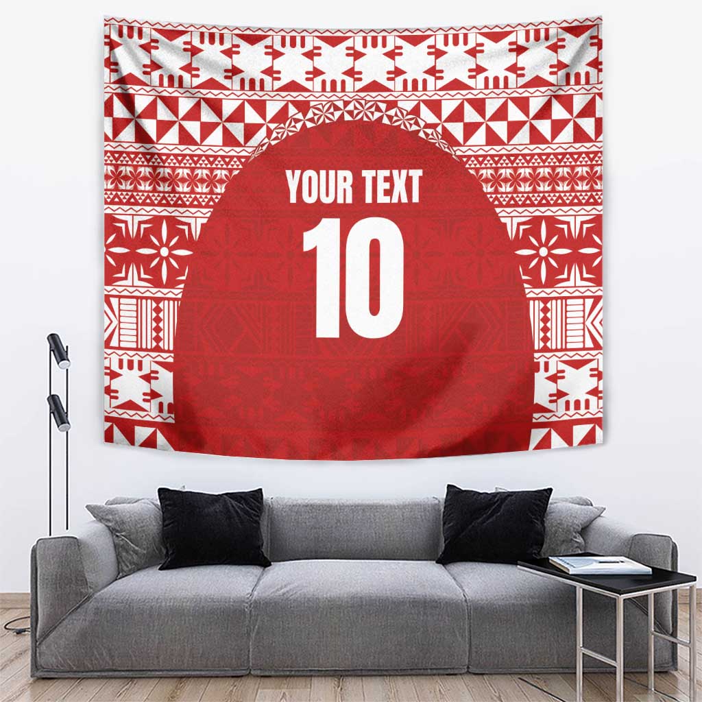 Custom Tonga Football Ngatu Tribal Tattoo Tapestry