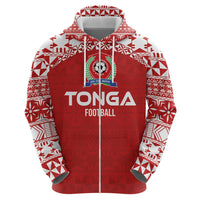 Custom Tonga Football Ngatu Tribal Tattoo Zip Hoodie