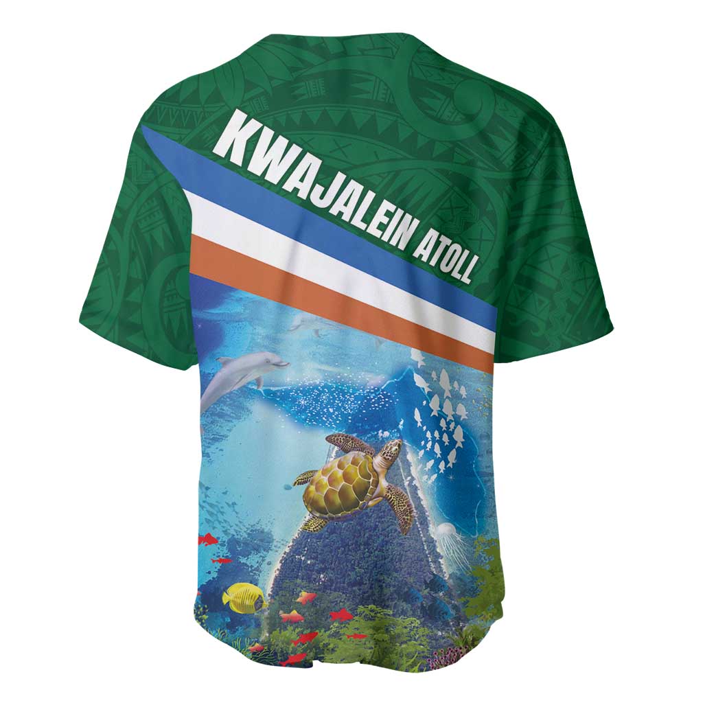 Marshall Islands Kwajalein Atoll Baseball Jersey Polynesian Pattern and Undersea Animals