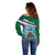 Marshall Islands Kwajalein Atoll Off Shoulder Sweater Polynesian Pattern and Undersea Animals