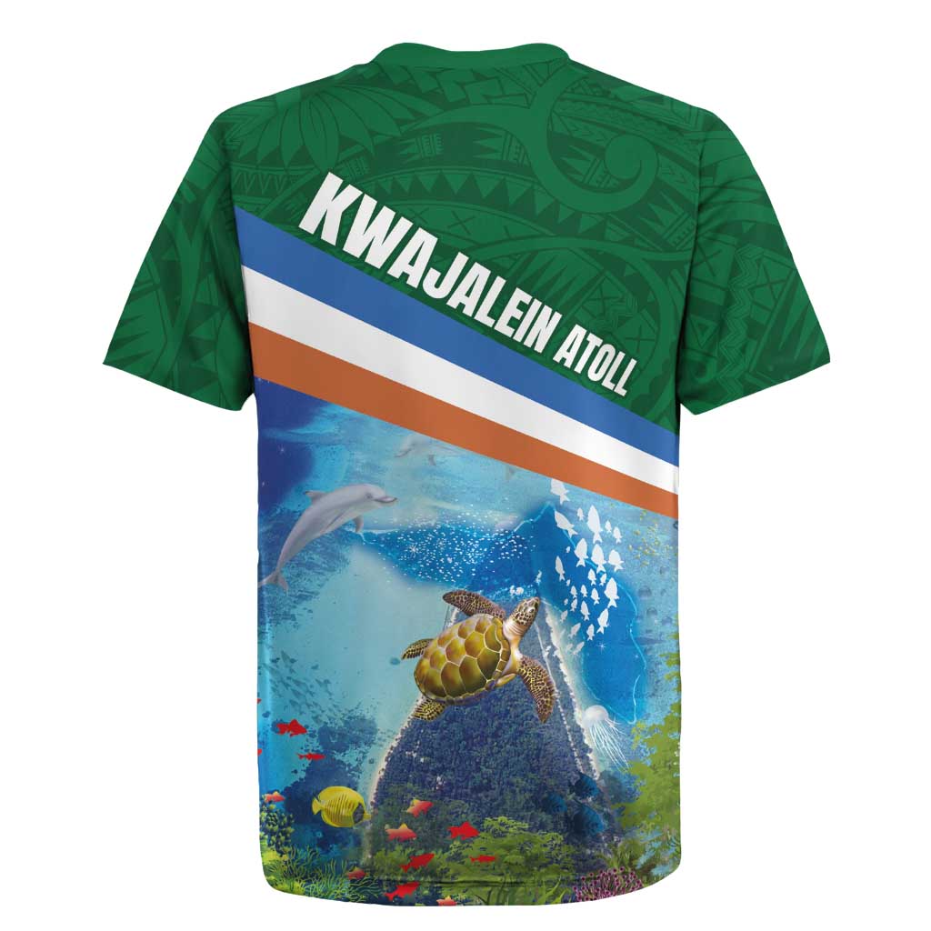 Marshall Islands Kwajalein Atoll Rugby Jersey Polynesian Pattern and Undersea Animals