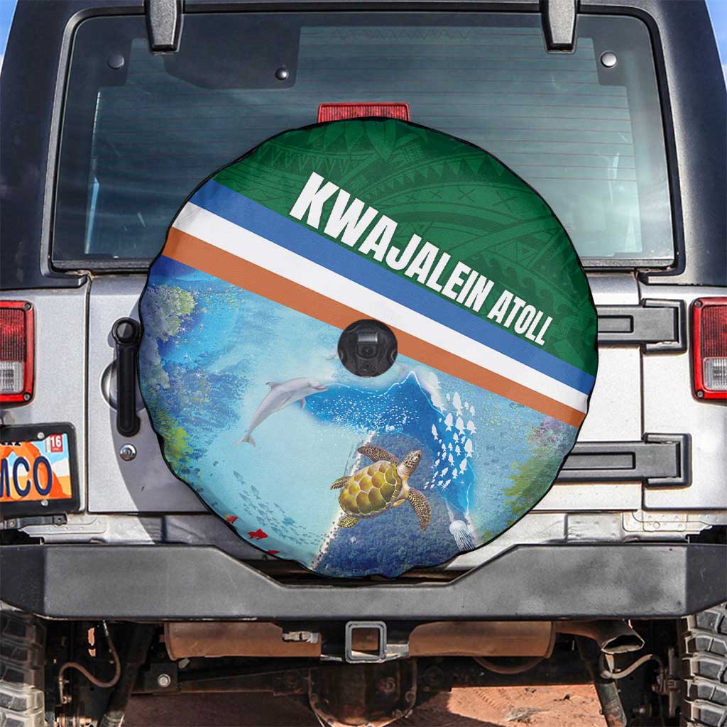 Marshall Islands Kwajalein Atoll Spare Tire Cover Polynesian Pattern and Undersea Animals