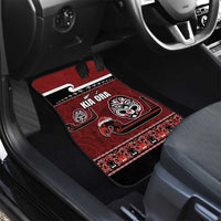 New Zealand Culture Car Mats Kia Ora Aotearoa Moko Tattoo Mask with Waka and Maori Art Pattern