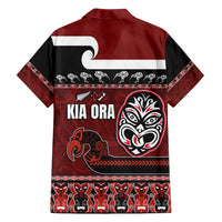 New Zealand Culture Family Matching Long Sleeve Bodycon Dress and Hawaiian Shirt Kia Ora Aotearoa Moko Tattoo Mask with Waka and Maori Art Pattern