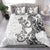 New Zealand Gecko Maori Art Tattoo Bedding Set White Color