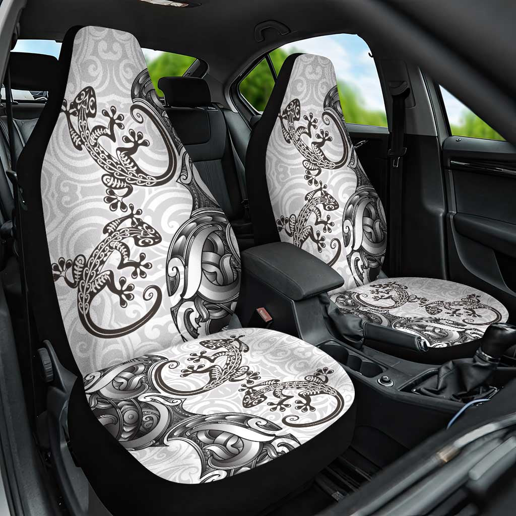 New Zealand Gecko Maori Art Tattoo Car Seat Cover White Color