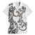 New Zealand Gecko Maori Art Tattoo Family Matching Long Sleeve Bodycon Dress and Hawaiian Shirt White Color