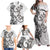 New Zealand Gecko Maori Art Tattoo Family Matching Off Shoulder Maxi Dress and Hawaiian Shirt White Color