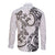 New Zealand Gecko Maori Art Tattoo Long Sleeve Button Shirt White Color