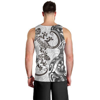 New Zealand Gecko Maori Art Tattoo Men Tank Top White Color LT03 - Polynesian Pride