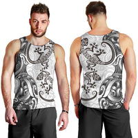 New Zealand Gecko Maori Art Tattoo Men Tank Top White Color LT03 - Polynesian Pride