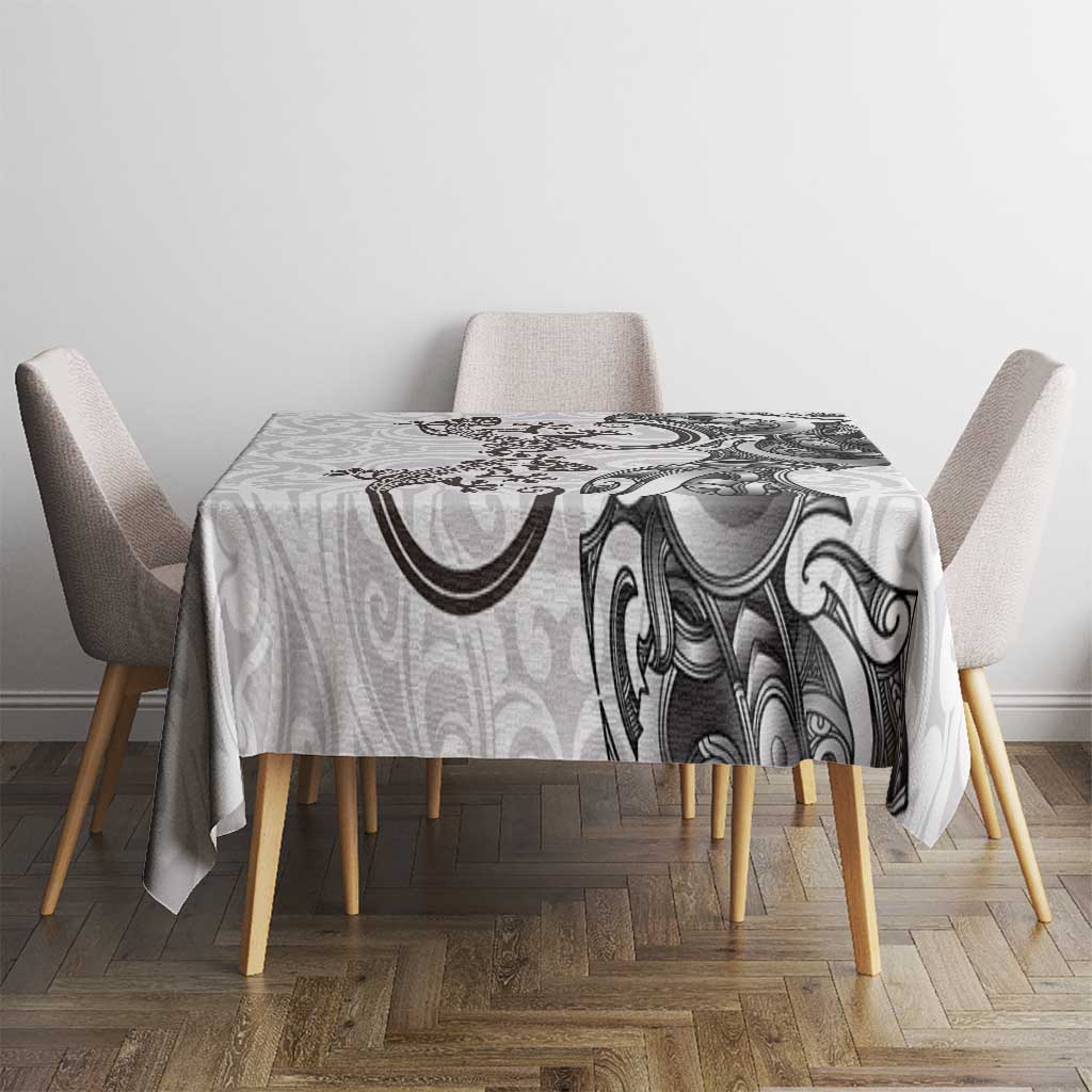 New Zealand Gecko Maori Art Tattoo Tablecloth White Color LT03 - Polynesian Pride