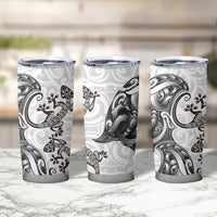 New Zealand Gecko Maori Art Tattoo Tumbler Cup White Color LT03 - Polynesian Pride