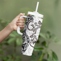 New Zealand Gecko Maori Art Tattoo Tumbler With Handle White Color LT03 - Polynesian Pride