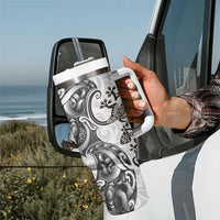 New Zealand Gecko Maori Art Tattoo Tumbler With Handle White Color LT03 - Polynesian Pride