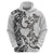 New Zealand Gecko Maori Art Tattoo Zip Hoodie White Color