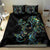 New Zealand Gecko Maori Art Tattoo Bedding Set Silver Fern and Paua Shell Mode