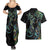 New Zealand Gecko Maori Art Tattoo Couples Matching Summer Maxi Dress and Hawaiian Shirt Silver Fern and Paua Shell Mode