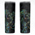 New Zealand Gecko Maori Art Tattoo Skinny Tumbler Paua Shell Mode with Silver Fern Pattern