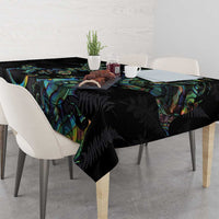 New Zealand Gecko Maori Art Tattoo Tablecloth Silver Fern and Paua Shell Mode LT03 - Polynesian Pride