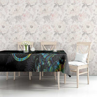 New Zealand Gecko Maori Art Tattoo Tablecloth Silver Fern and Paua Shell Mode LT03 - Polynesian Pride