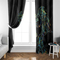 New Zealand Gecko Maori Art Tattoo Window Curtain Silver Fern and Paua Shell Mode LT03 - Polynesian Pride