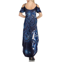 New Zealand Gecko Maori Art Tattoo Family Matching Summer Maxi Dress and Hawaiian Shirt Matariki Mode