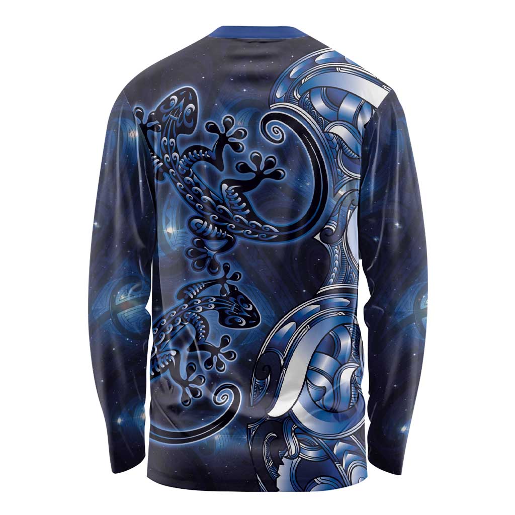 New Zealand Gecko Maori Art Tattoo Long Sleeve Shirt Matariki Mode