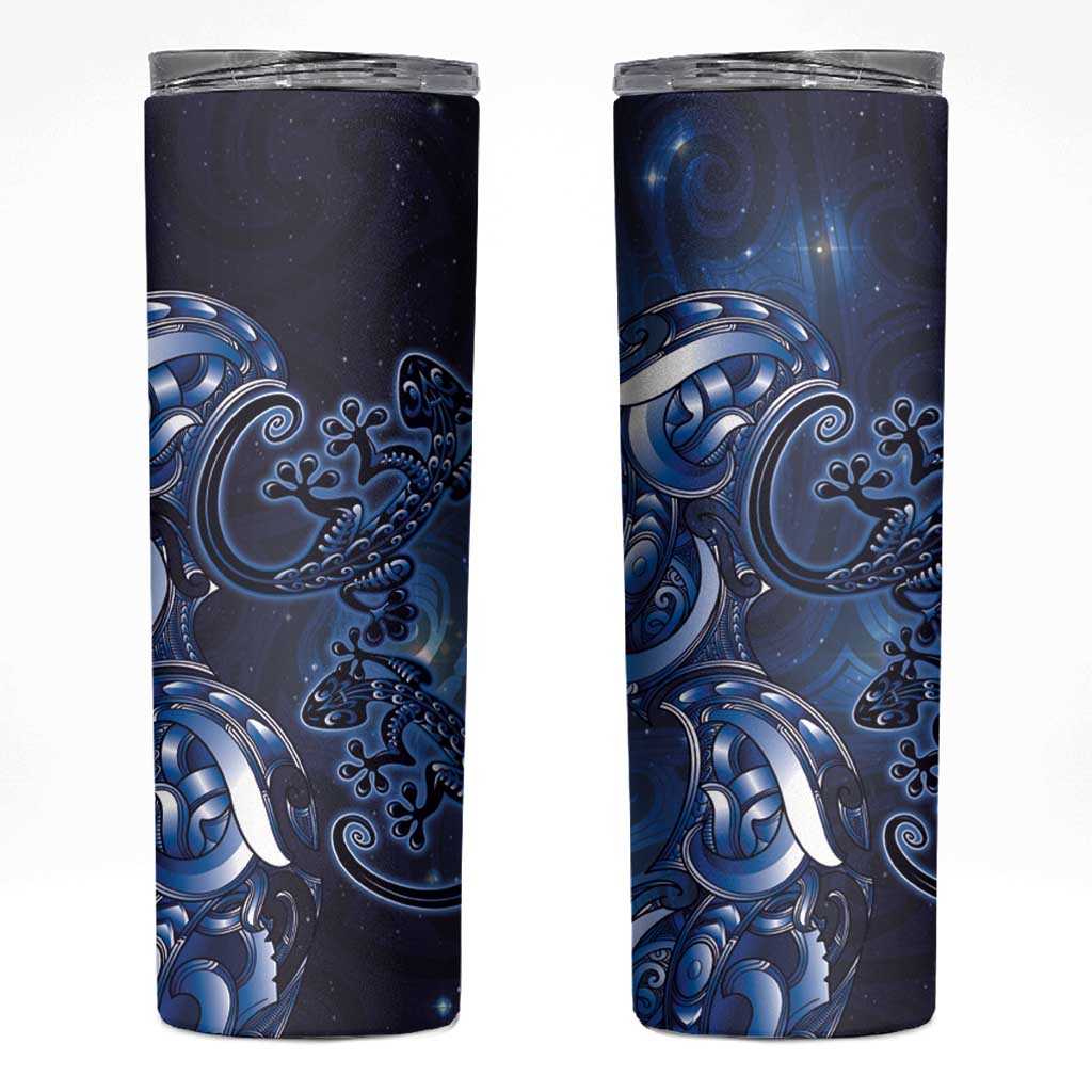 New Zealand Gecko Maori Art Tattoo Skinny Tumbler Matariki Mode