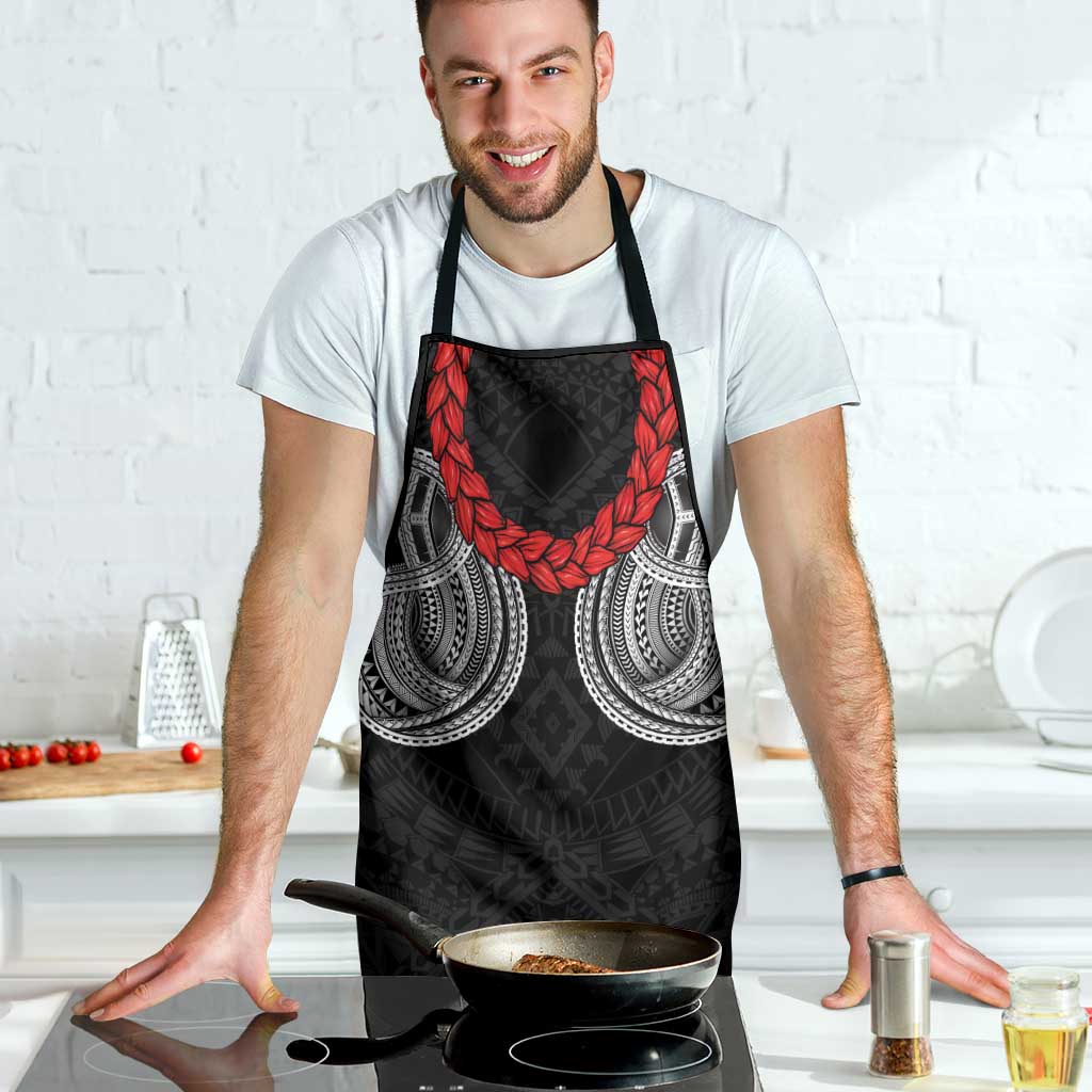 Samoan Traditional Art Tattoos Apron Tatau Tribal Motifs with Ula Fala Black - Polynesian Pride