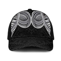 Samoan Traditional Art Tattoos Baseball Net Cap Tatau Tribal Motifs with Ula Fala Black - Polynesian Pride