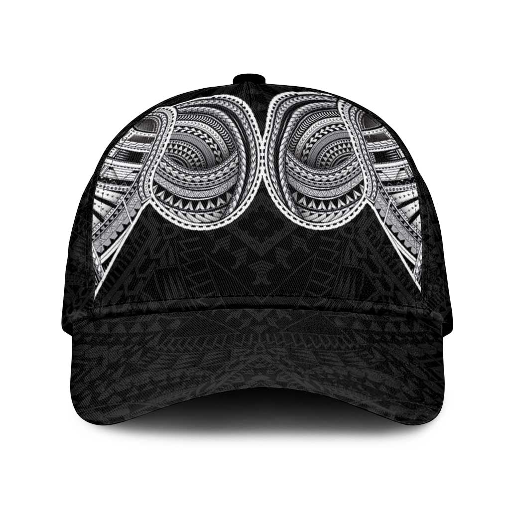 Samoan Traditional Art Tattoos Classic Cap Tatau Tribal Motifs with Ula Fala Black - Polynesian Pride