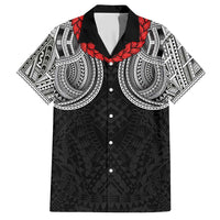 Samoan Traditional Art Tattoos Hawaiian Shirt Tatau Tribal Motifs with Ula Fala Black - Polynesian Pride