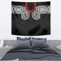 Samoan Traditional Art Tattoos Tapestry Tatau Tribal Motifs with Ula Fala Black - Polynesian Pride