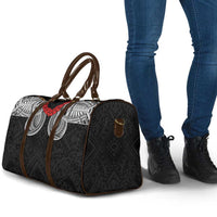 Samoan Traditional Art Tattoos Travel Bag Tatau Tribal Motifs with Ula Fala Black - Polynesian Pride